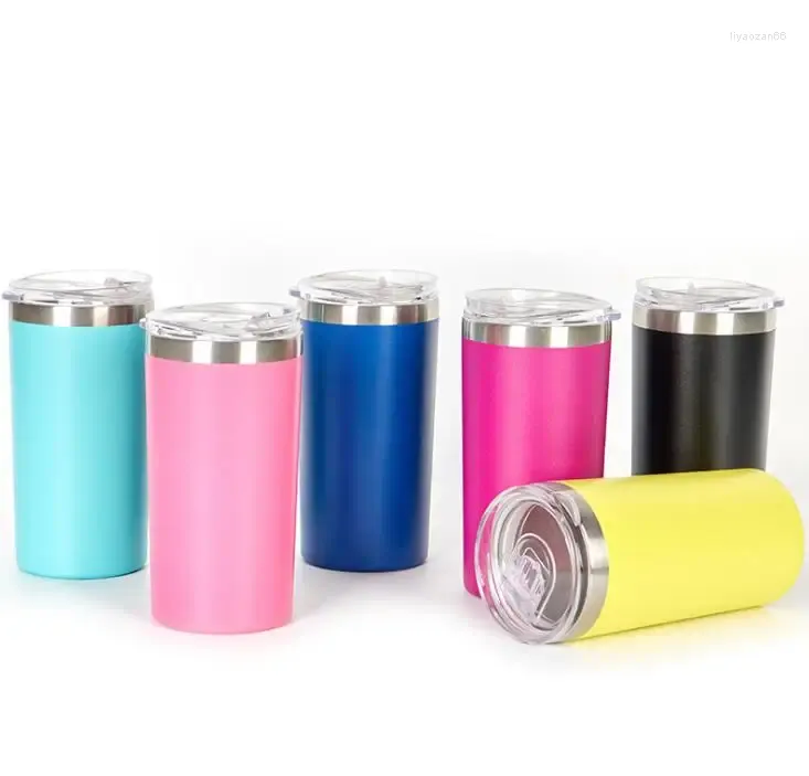 Tumbler 25pcs 16oz Sıska Tumbler Paslanmaz Çelik Duvar Vakum Yalıtımlı Kupa Seyahat Su Şişesi Kapalı