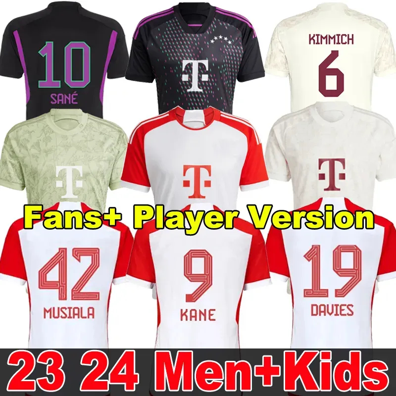 KANE Soccer Jerseys SANE 2023 2024 Maillot de football MUSIALA GORETZKA GNABRY BAYERNS MUNIch Camisa de Futebol Hommes Enfants Kits Kimmich Fans Joueurs Ensembles