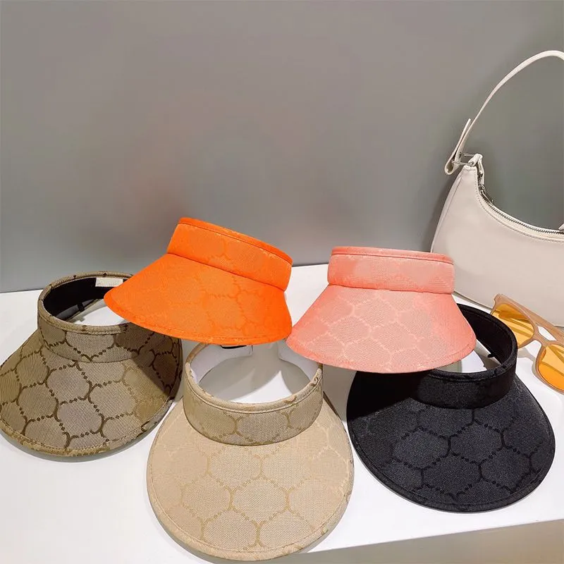 Save Big on Bulk Designer Sun Visor Hat Summer Baseball Hats For Women:  Headless Sun Visor Hat, Classic Double Letter Design, Beach Ready Caps In 