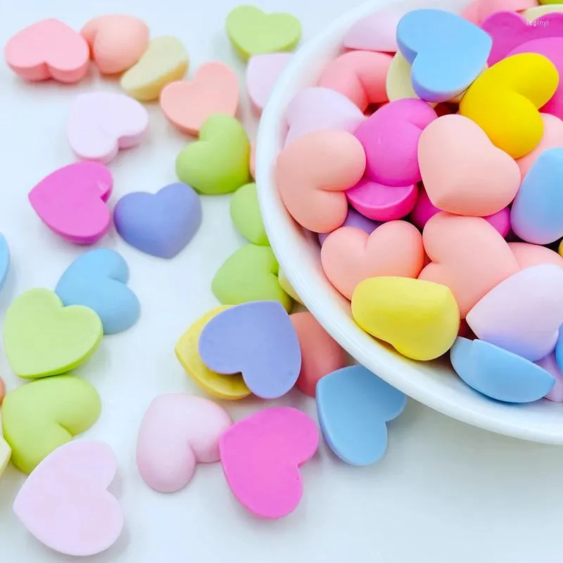 Decorative Figurines 20 Pcs Cute Cartoon Mini Heart-Shaped Flat Back Resin Cabochons Scrapbooking DIY Jewelry Craft Decoration Accessories