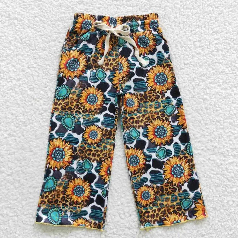 Trousers P0138 Teenagers Girls Clothes Boutique Baby Summer Milk Silk Kids Pants With Belt