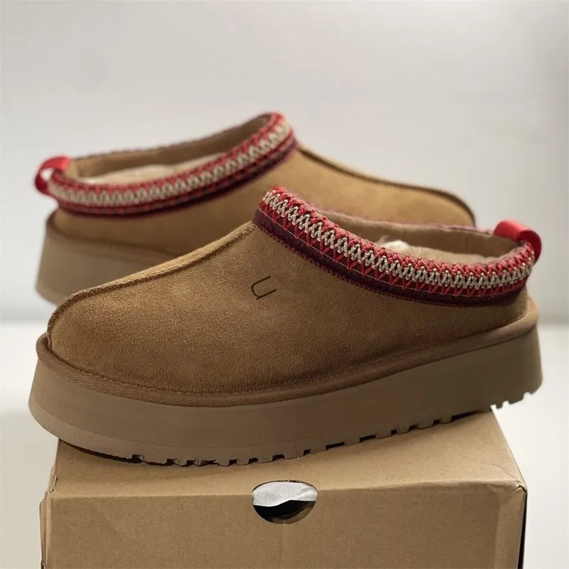 2024 Invierno para mujer Tasman Slipper Australia Diseñador clásico Forrado con forro polar Tasman Slipper Suede Upper Wool ultra mini Botas para la nieve U Tag sin caja