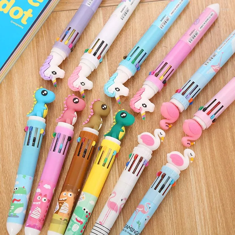 20/10 Sticks Colors Kawaii Söta kontorstillbehör Bollpoint Pen School Stilo Spinning Funny Pens Elegant Student Stationery