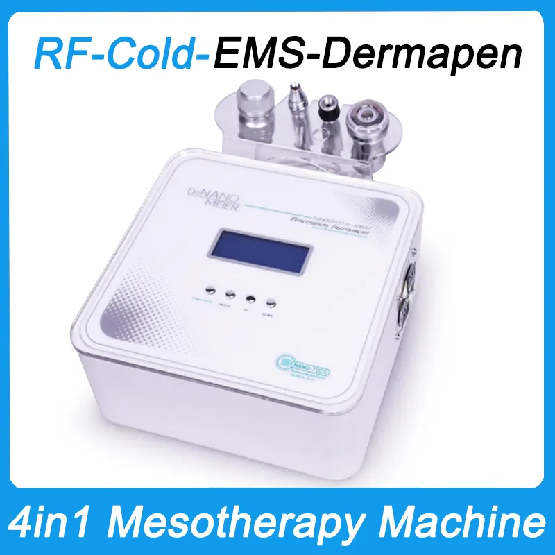 Mesotherapy Beauty Equipment Skin Rejuvenation Body Shaping Face Lifting Anti Aging Wrinkle RF Cooling Cryo Therapy EMS Bio Derma Nano Pen 4 in 1 Facial Machine