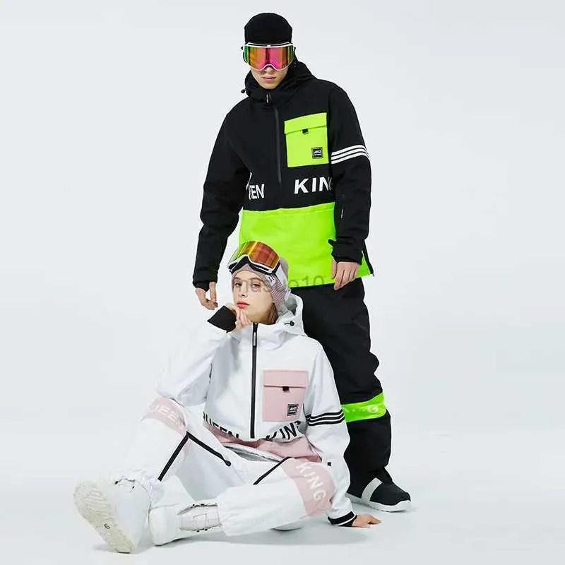 Autres articles de sport Femmes Ski Veste Pantalon Ensemble Hommes Coupe-Vent Imperméable Chaud Ski Costume Couples Hiver Outrdoor Ski Veste Femmes Snowsuit AL083 HKD231106
