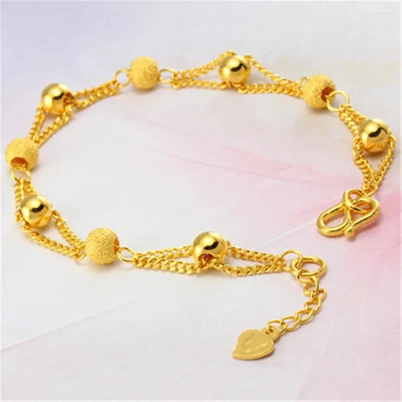 Bracelets à maillons plaqués or, perles de sable, Vietnam, pièce de monnaie créative en euros