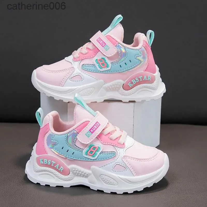 Sneakers Children's Shoes for Kids Girls Tennis Pink Sneakers 4-9y Toddlers Sport och kör lägenheter Gratis frakt Returnl231106