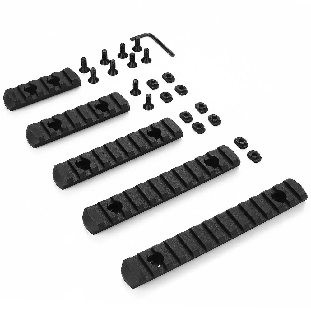 الملحقات التكتيكية الجديدة M-Lok Picatinny Rail Rail Nylon Mounts Adapter 5 7 9 11 13 Slots Mlok Side System