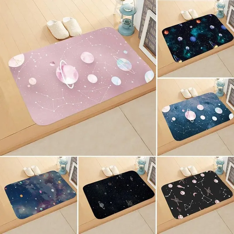 Mattor Le Planet Universe Doormat Mexico Black Pink Anti-Slip Door Mat Mattan Welcome Home Flanell Living Room