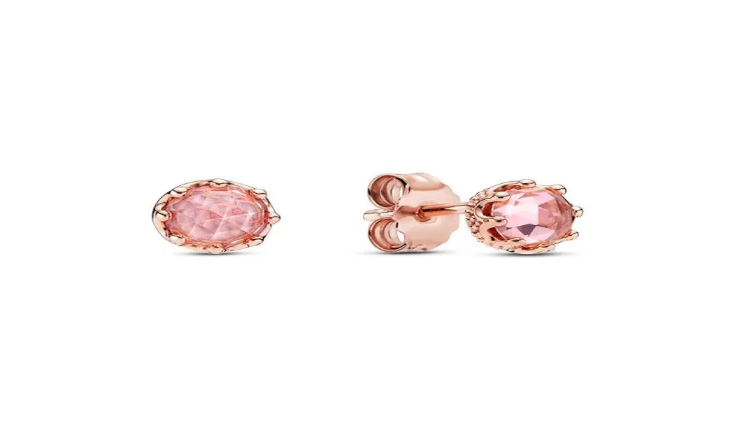 Genuine S925 Sterling Silver 18K Rose Gold Plated Cubic Zirconia Stud ...