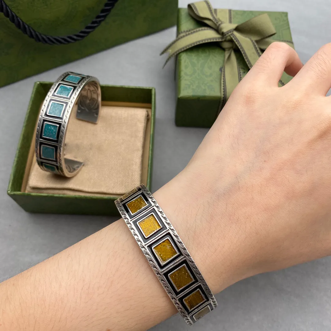 Bracelet de créateur mode Manchette style bijoux jaune et bleu Meilleure qualité