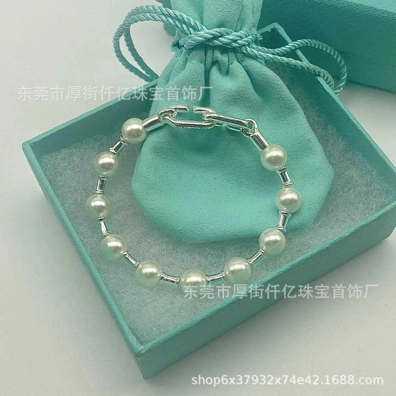 famous brand High quality tiffay s925 Sterling Silver Pearl Bracelet Hard Wear Fashion Simple Women's HOT