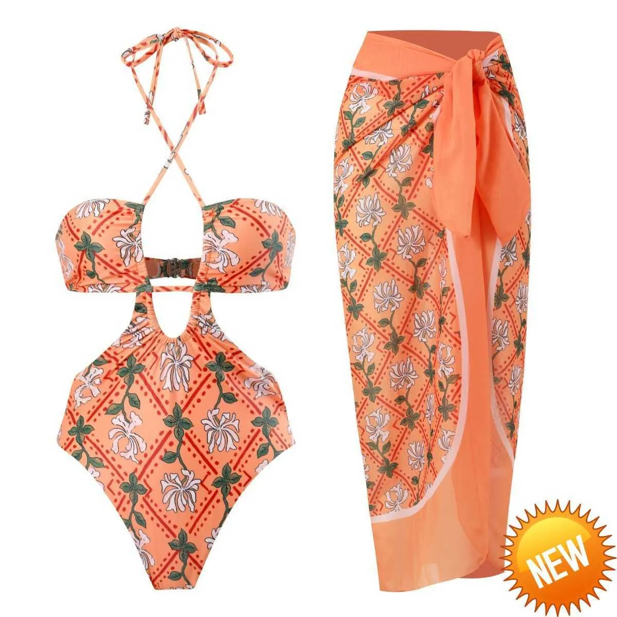 Jednoczęściowy strój kąpielowy 2023 Nowe bohemijskie stroje kąpielowe kobiety vintage retro kąpiel kąpielowa push up Monokini Female Girls