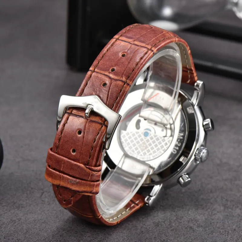 Men luxury designer Hollow tourbillon Automatic Mechanical Watch leather Band Belt Multifunctional Watches