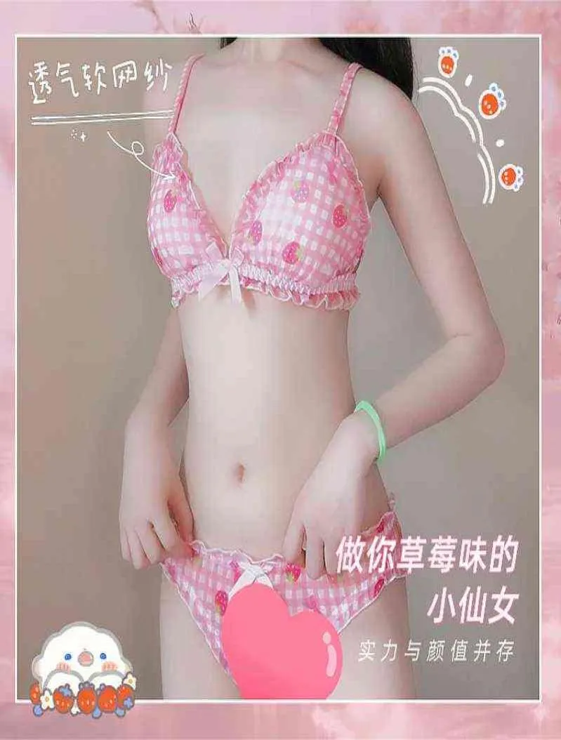 NXY set sexy giapponese Kawaii Lolita Set reggiseno e slip Cute School Girl Lingerie sexy Intimo donna Pink Fairy Princess Lovely4273201