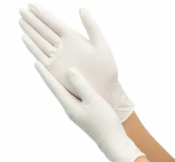 일회용 라텍스 장갑 흰색 비 슬립 실험실 고무 라텍스 보호 가정 청소 제품