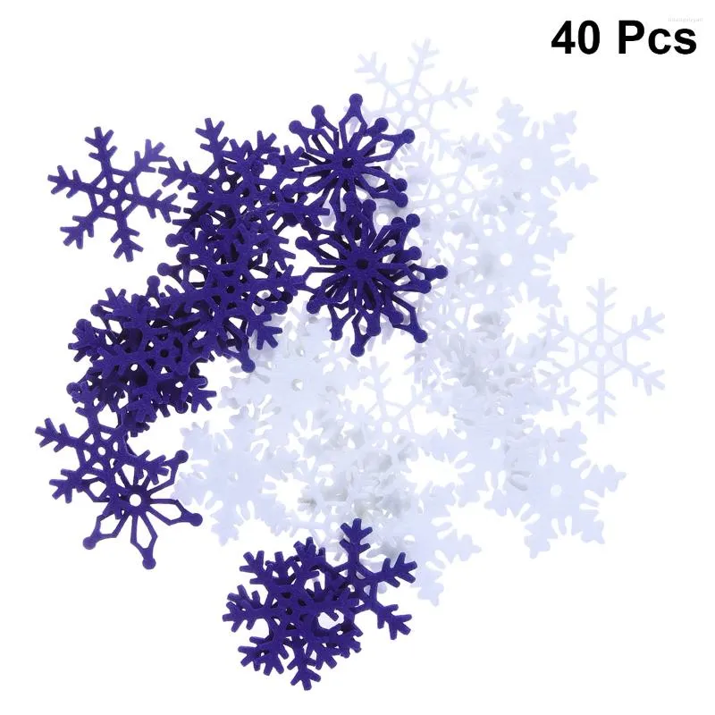 Decorações de Natal 40 PCs/Set Flakes Snow Fellow Felt Felt Hanging