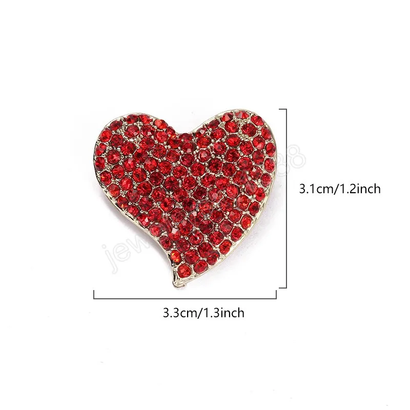 Brillant Strass Coeur Broches Pour Femmes Hommes Amour Saint Valentin Fête Bureau Broche Pin Vêtements Clips Cadeaux