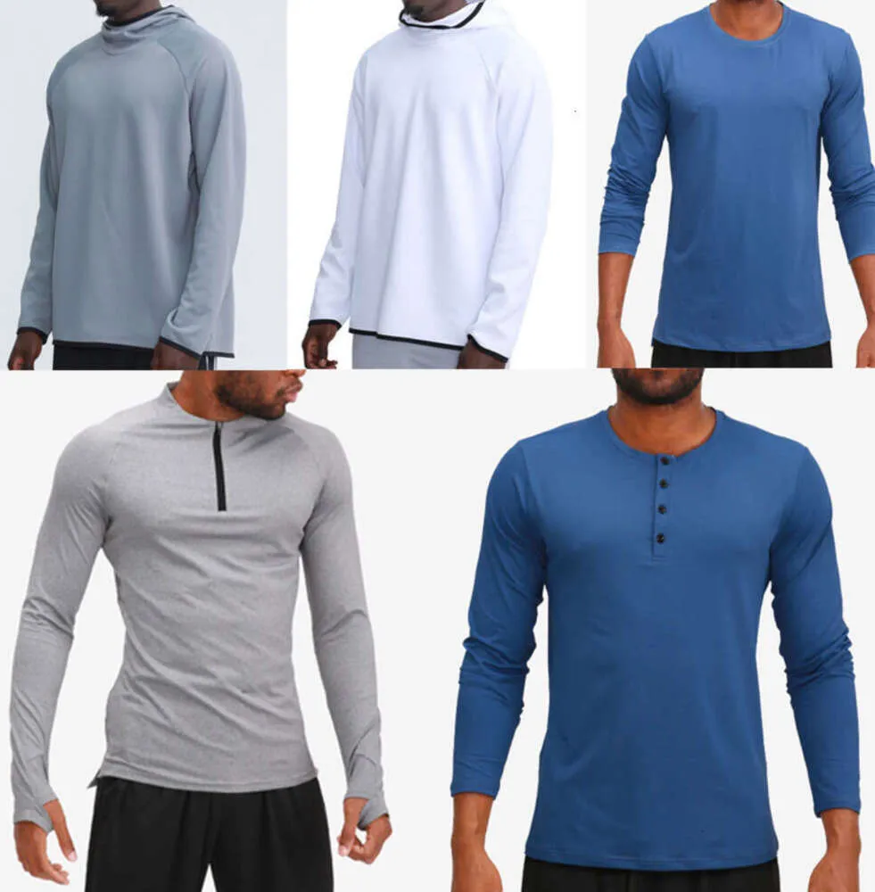 tenue pour hommes sweats à capuche t-shirts yoga t-shirt à capuche lulu Sports Raising Hips Wear Collants de fitness élastiques lululemens Slim et slim fashion all-match mèche