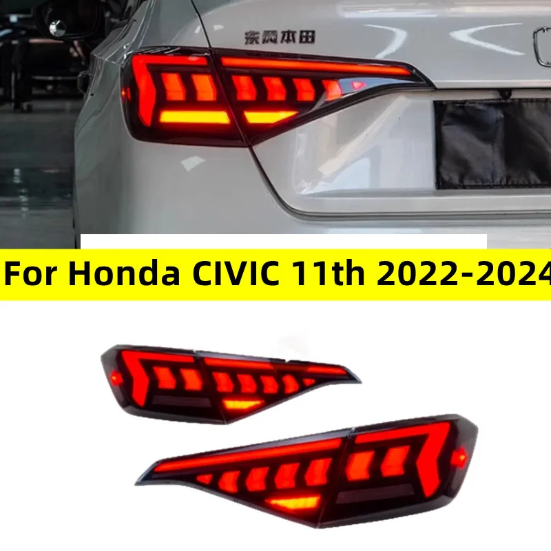 Światła ogona samochodu dla Honda Civic 11th Tail Light 20 22-2023 MATRIX Stylizacja LED LED LED Lights Sekwencyjny sygnał tylny