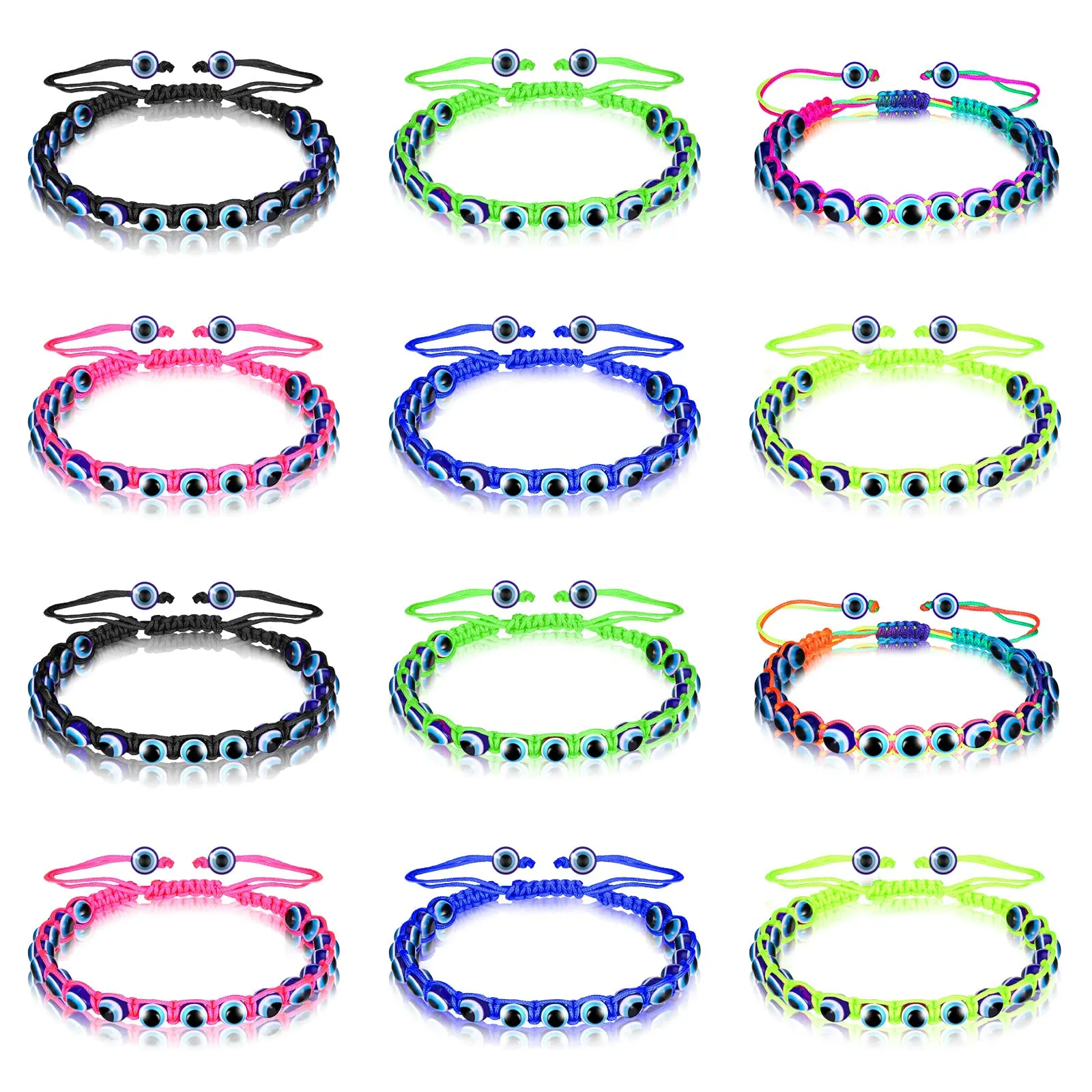 Charm Armband Evil Eye Pack för Women Girls Boys - Justerbar mexikansk med Blue Red Black String Knot Handgjorda pärlor Drop Leverans AMDQZ