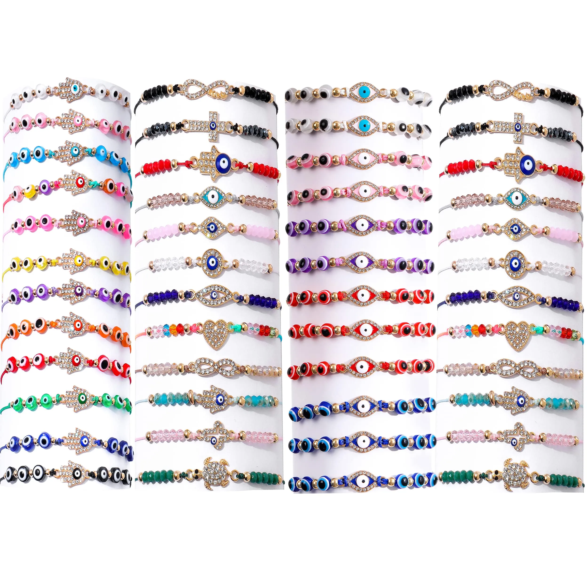 Handmade Mexican Crystal Chain Evil Eye Bracelets Pack For Women, Girls,  And Boys Adjustable With Blue, Red, Or Black String Knot Beads Drop  Delivery Available From Yummy_jewelry, $0.39
