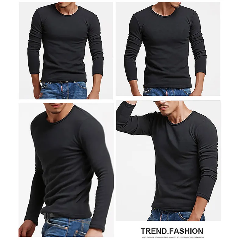 Dihope Men Casual Cotton T Shirt Slim Fit Thermal Underwear Long Sleeve  Solid T-Shirts Mens Winter Fleece T-Shirt Male Tee - China T-Shirt and Men  Tshirt price