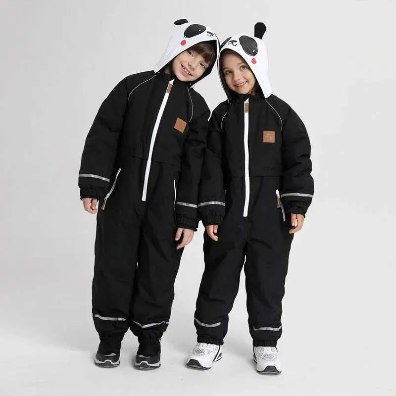 Autres articles de sport Nouveaux costumes de ski d'une seule pièce pour enfants hiver en plein air coupe-vent thermique combinaison de ski garçons filles vêtements de snowboard imperméables HKD231106