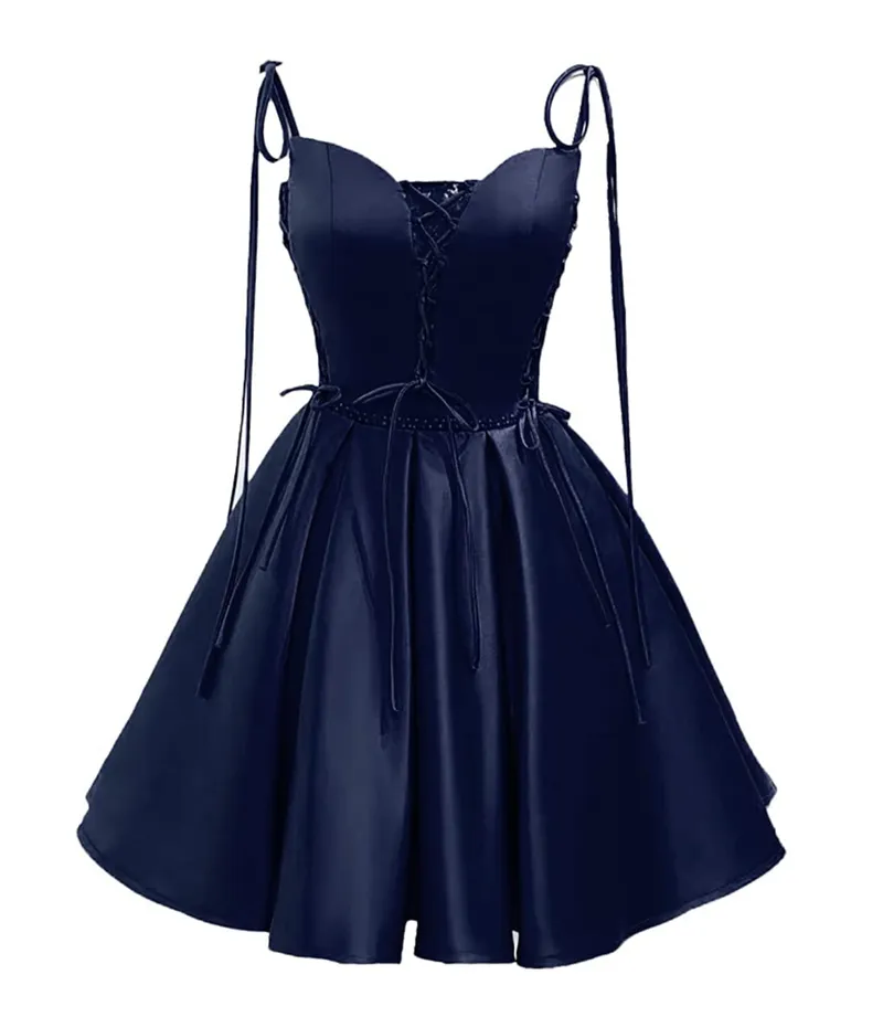 Women's A-Line Satin Spaghetti Strap Homecoming Dresses Mini Cocktail Formal  Occasion Birthday Prom Graduation Cocktail Party Gowns HD1005 from Dhgate Homecoming  Dresses - price 80.41