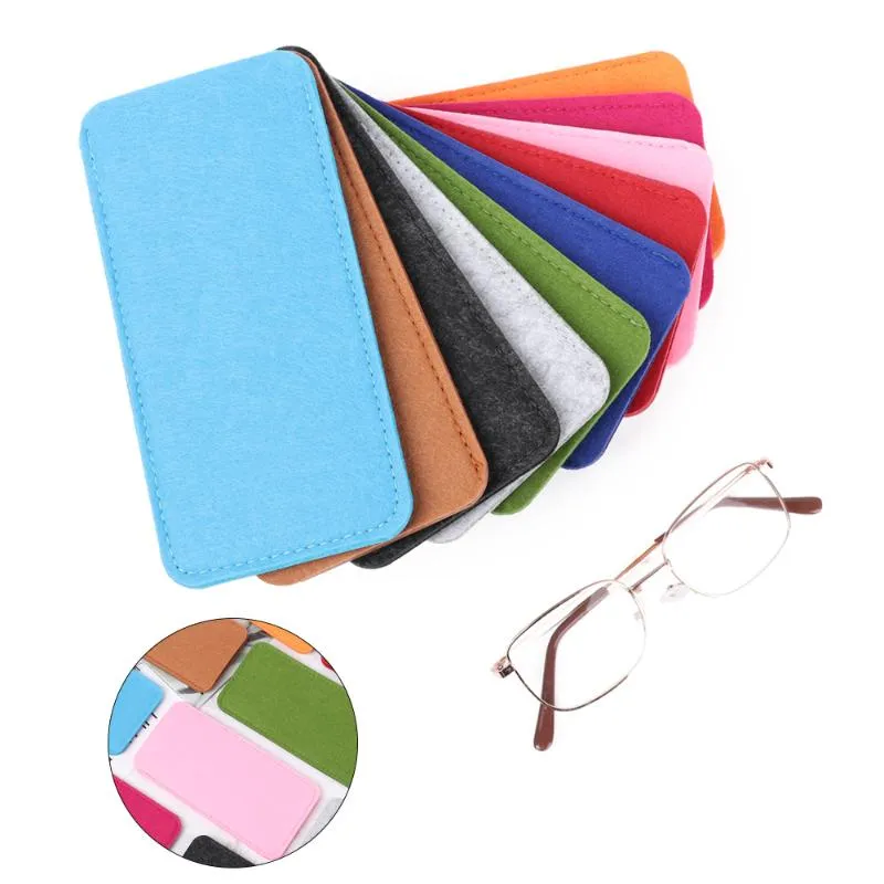 Sunglasses Frames Portable Soft Felt Cloth Reading Glasses Pouch Pure Color Case Fashion Unisex Eyewear Protector Eyeglasses Sleeve