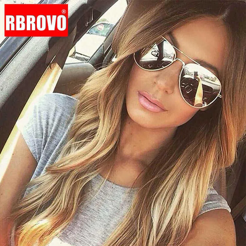 Lunettes de soleil Rbrovo 2023 Pilot classique Femmes Lunettes de soleil Vintage Metal Eyeglasses Street Beat Shopping Mirror OCULOS DE SOL GAFAS UV400 P230406