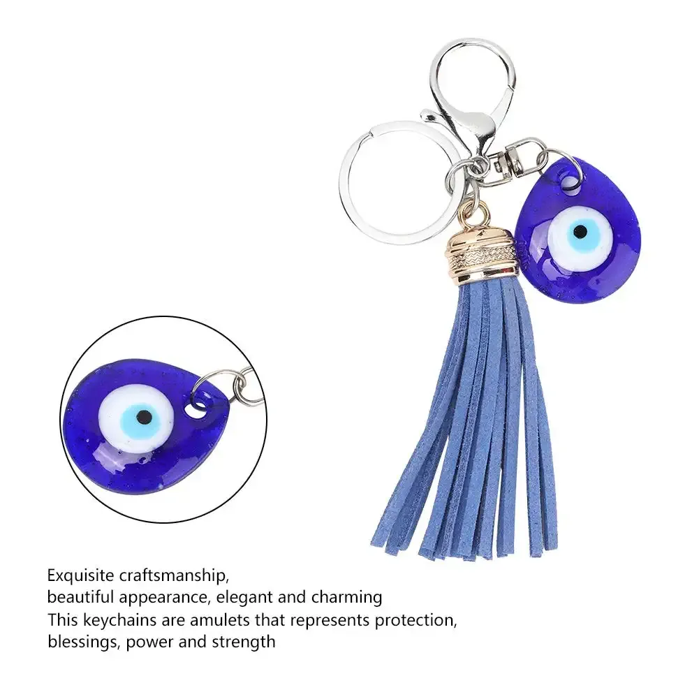 Sleutelhangers Lanyards L Blauw Boze Oog Sleutelhanger Turks Glas Geluk Bescherming Hangend Ornament Voor Vrouwen Mannen Mode Charme Gift Drop Deli Amqoz