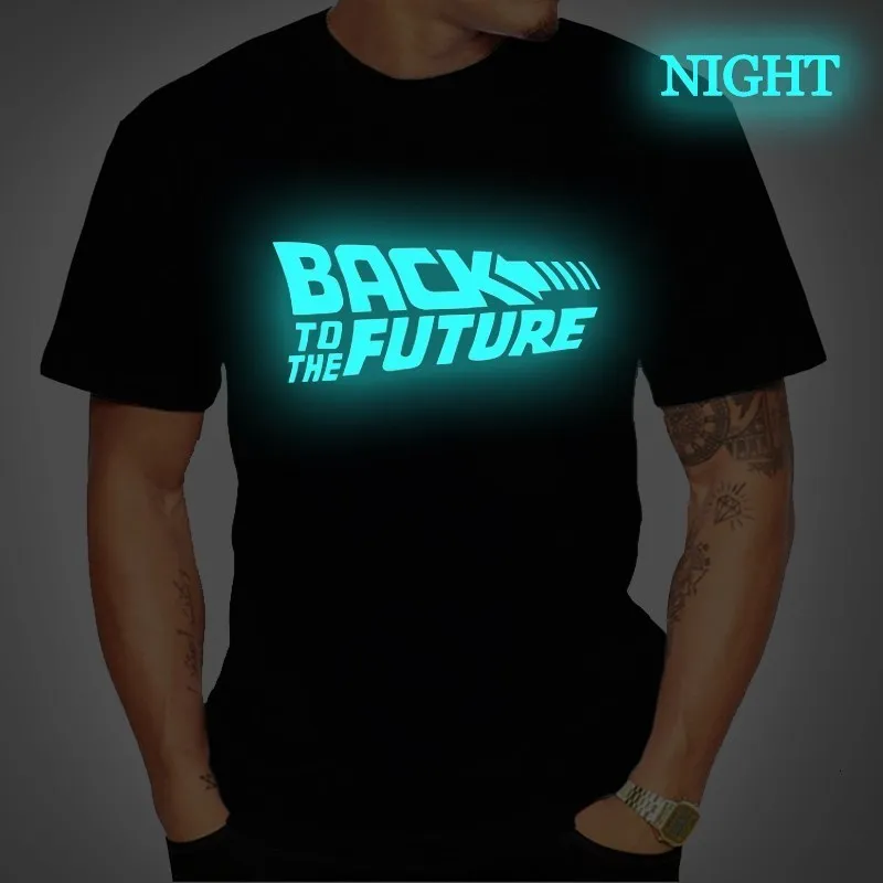 T-shirts pour hommes Retour vers le futur T-shirt T-shirt lumineux camiseta T-shirts à manches courtes d'été retour vers le futur T-shirts Streetwear T-shirts 4XL 230406