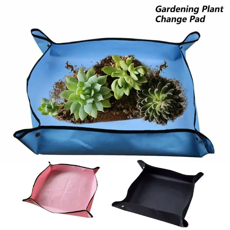 Planters Plantering Mat Oxford Tyg PVC Gardening Potting Pad Watertproof Reablerable Flower Mats Transplantation Foldbar