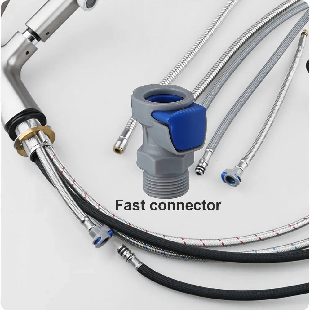 G1/2 1.5m Pull-Out Faucet Hose – Nylon Braid PVC Flexible Replacement With Quick Connect & 360° Swivel For Kitchen Or Bathroom