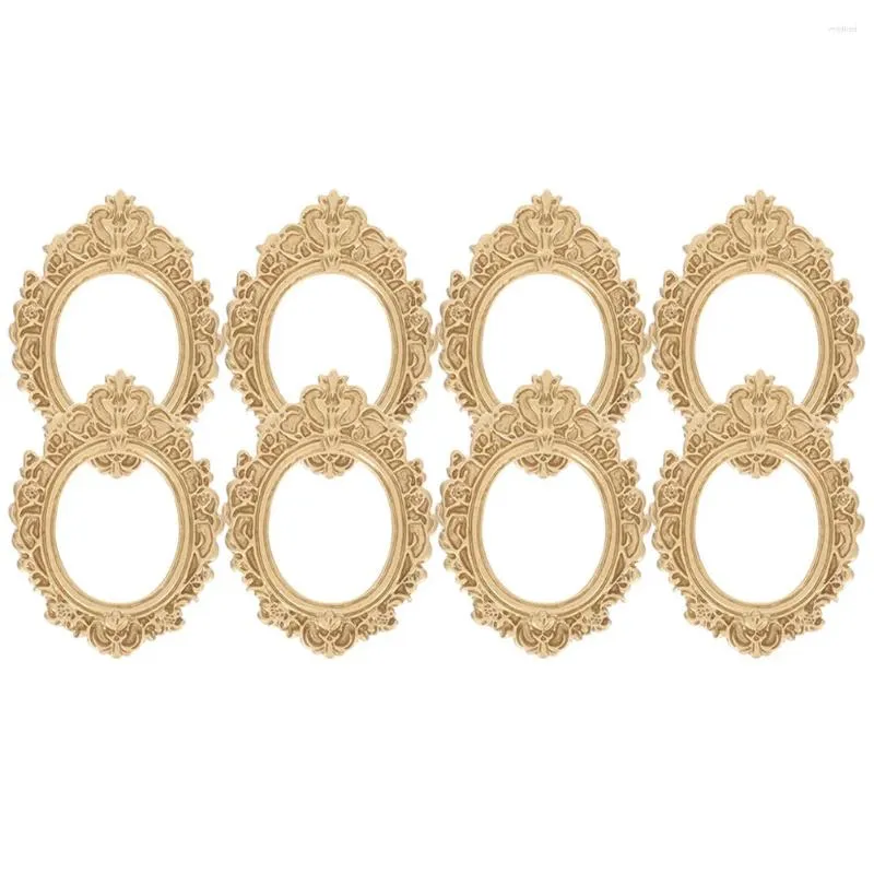 Frames 8 Pcs Show Rack Po Frame Mini Ornament Tiny Vintage Golden Small Picture Prop For Pictures