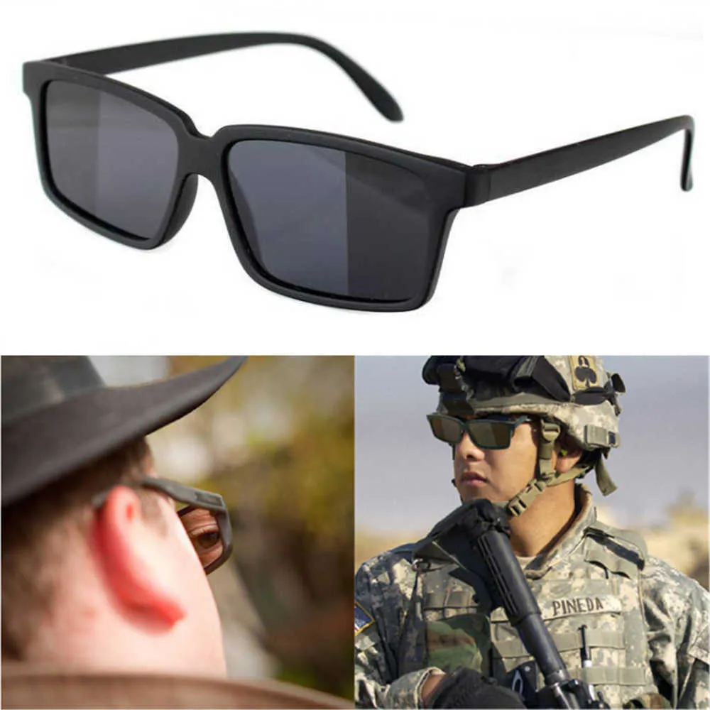 Sunglasses Anti-tracking Rearview Glasses Men Women Vintage Black Square Shades Reflective See Behind Spy Sunglass With Mirror on Side P230406