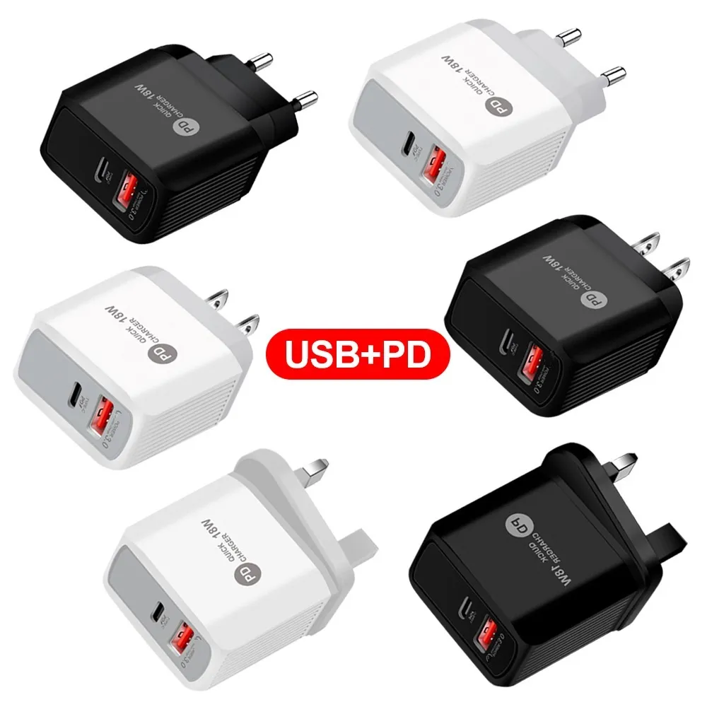 Chargeur USB C à charge rapide 25W 20W 18W 12W, double Ports PD Type C, pour Iphone 13 14 15 Pro Samsung S22 S23 Huawei Xiaomi PC
