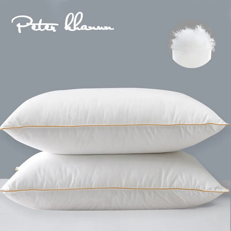 Подушка Питер Ханун 100% гусей подушка для шеи для сна для сна 100% хлопчатобумажная раковина 100% гусиная подушка 48x74 см 1 кусок 230406