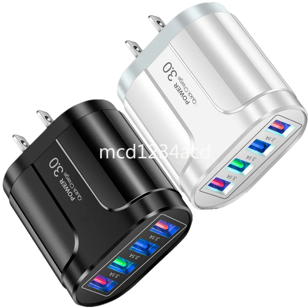 3.1A 4 порта USB ЕС США адаптер переменного тока USB-вилки для зарядного устройства для IPhone 15 11 12 13 14 Samsung Lg M1