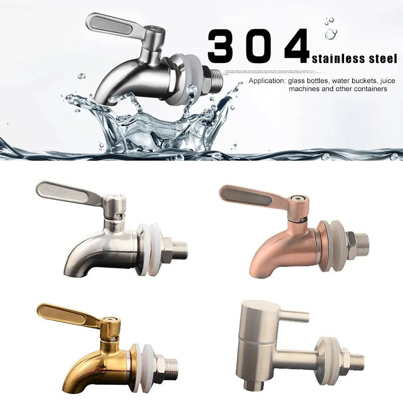 Stainless Steel Water Dispenser Faucet Water Tank Faucet Wine Bottle Plastic Faucet Jar Nozzle Bottle Tap Dispenser Wine Barrel