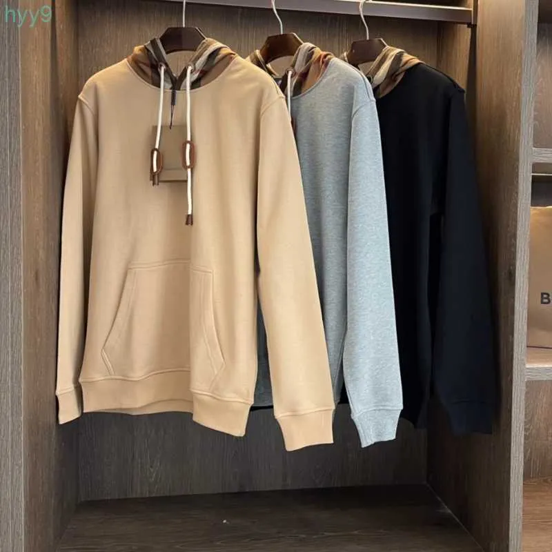 Herren-Kapuzenpullover, Sweatshirts, Designer-Karomütze, gemischte Kapuzentasche, übergewichtiger Stoffpullover mit der Marke Tricolor, Unisex, Herbst und Winter