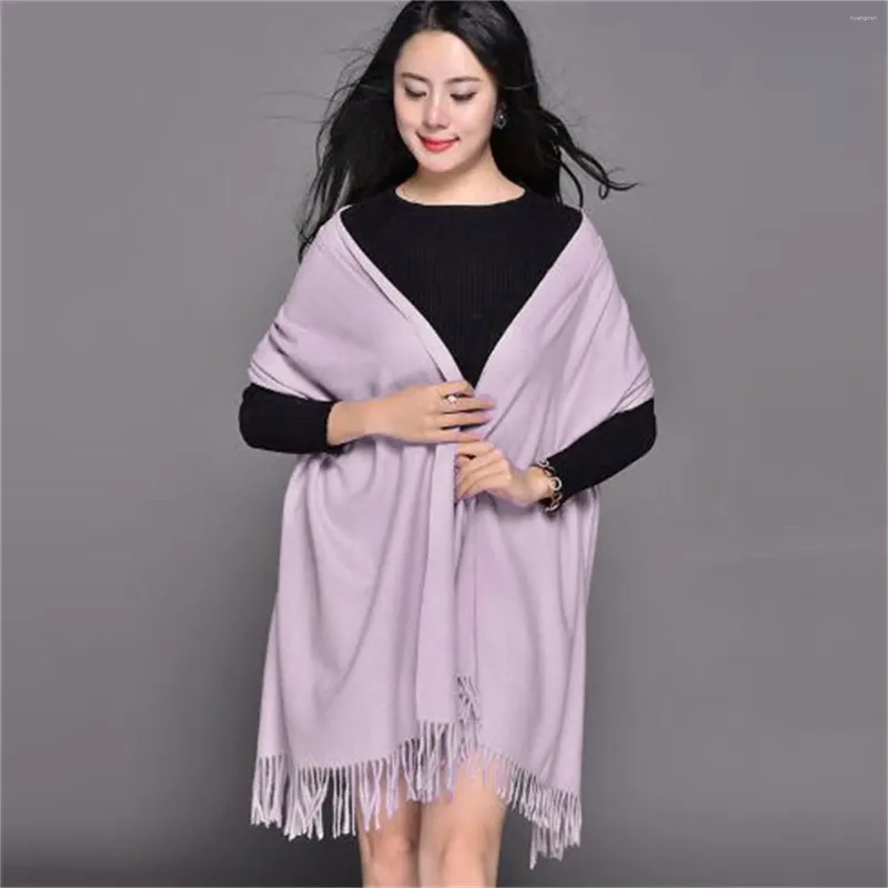 スカーフの女性スカーフ冬のファッションソフトウォーム長い大きな軽量シルクシルクシルクシルクの固体色女性のための紫色
