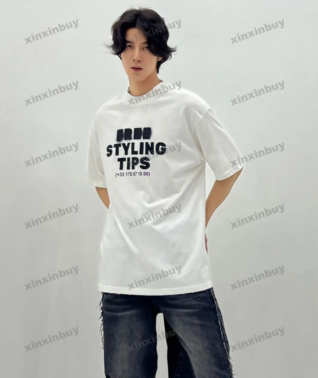 Xinxinbuy Men Designer Tee T Shirt 23ss Paris Free Styling Tips Letter Print Druku