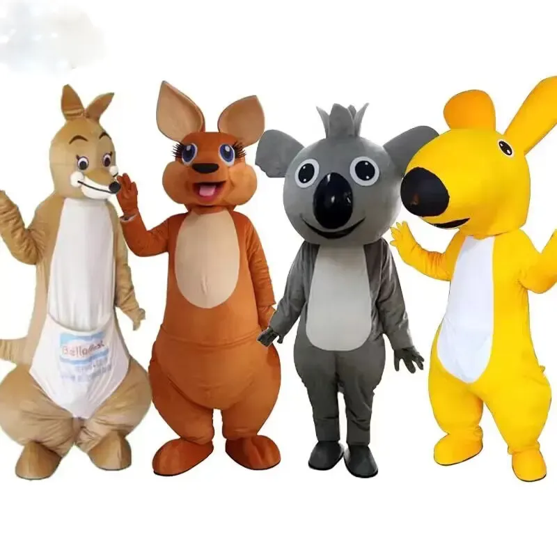 2024 Korting Pluche Kangoeroe Mascottekostuum Koala Pop Kleding Leuke Wandelende Cartoon Prestaties Hoofddeksels Kerst Rekwisieten