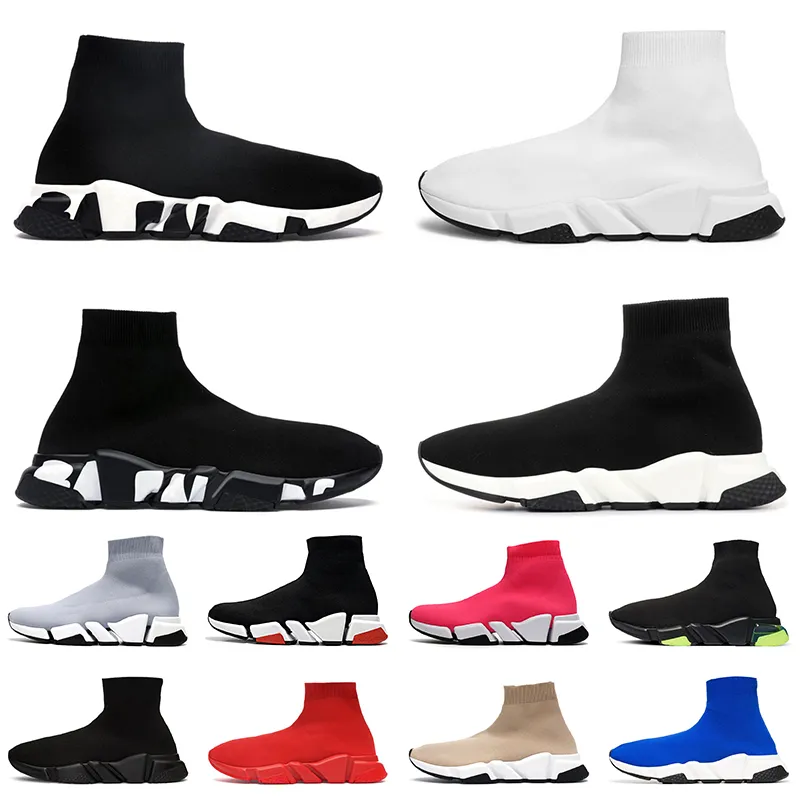 Balenciaga Sock Shoes Socks Sneakers Speed Trainer ugg boot Abito da uomo, scarpe da donna, stivali da caviglia, bianco, rosso e Nero