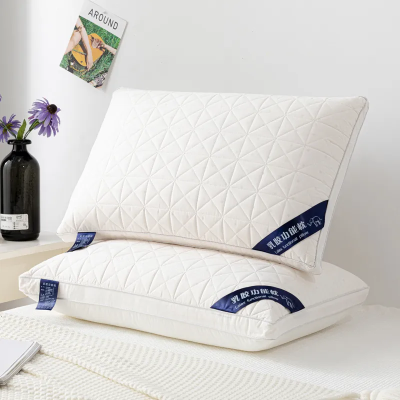 Travesseiro de sono de travesseiro 1 embalagem de luxo el gel travesseiro e travesseiro de algodão do sono traseiro 48x74cm Grey White Queen 230406