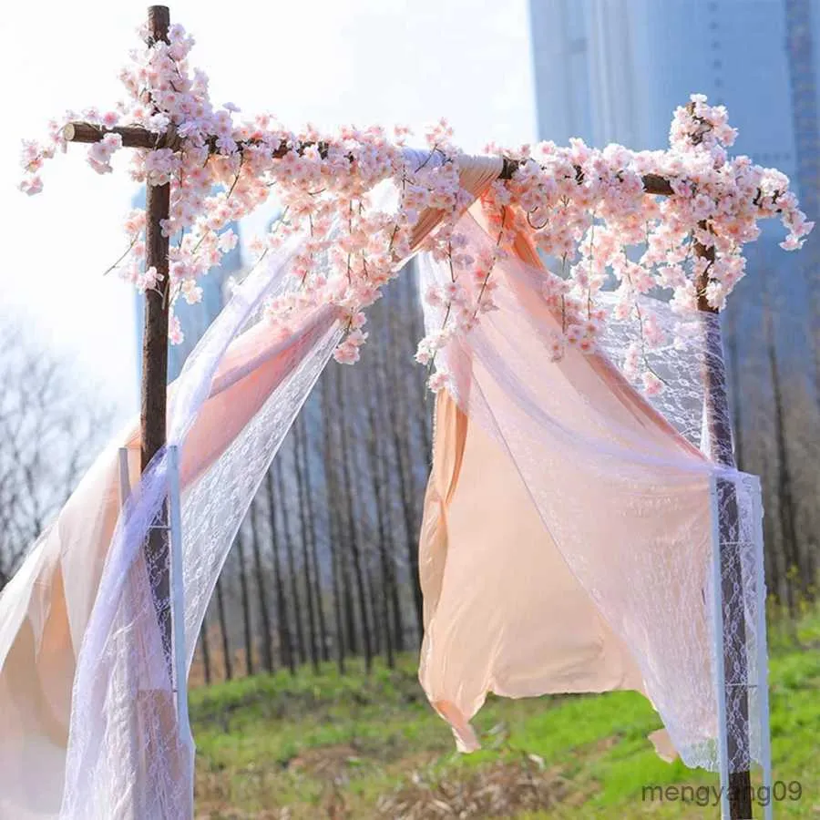 Decorazioni natalizie Fiori artificiali Sakura Matrimonio Giardino esterno Arco di rose Decorazioni per la casa Album di seta di seta Sfondo Piante da muro R231106