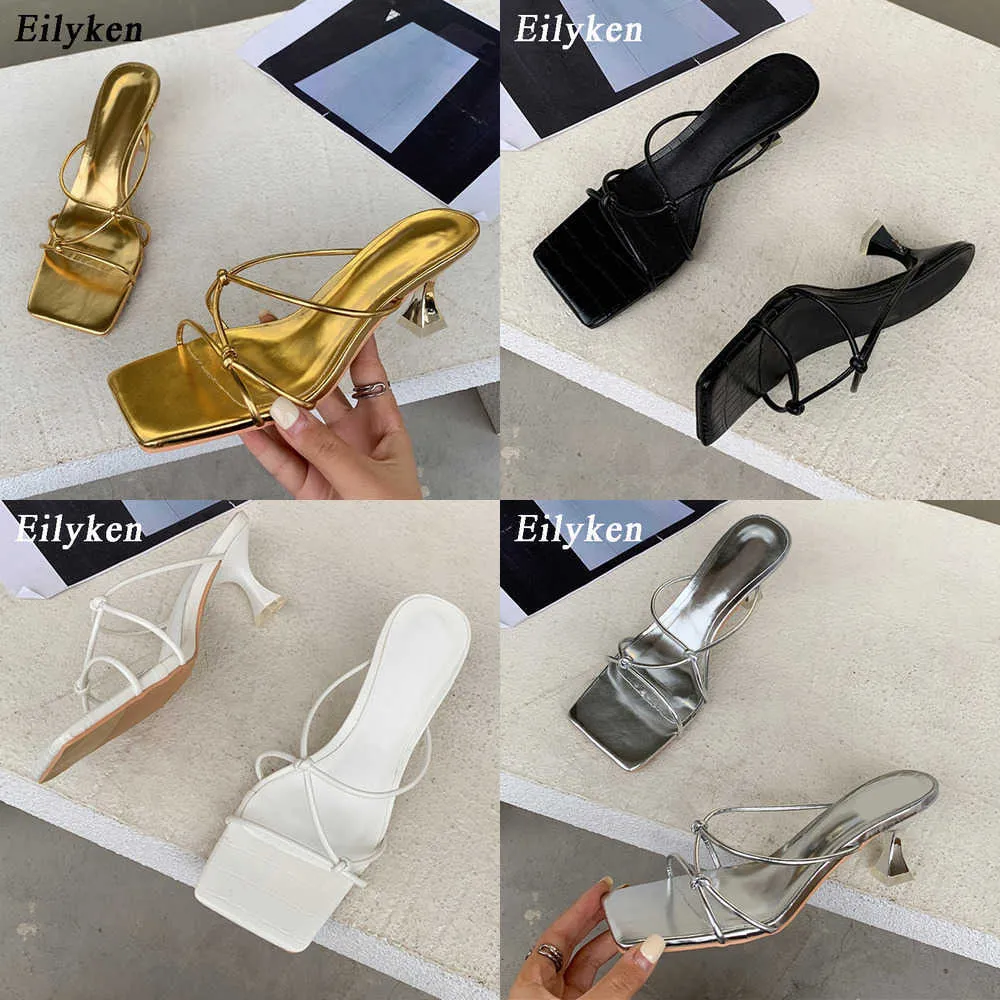 Sandals New Summer Gold Slipper Low Heel Slides Female Peep Toe Square Sandal Vacation Women Flip Flops Mujer Shoes 230316