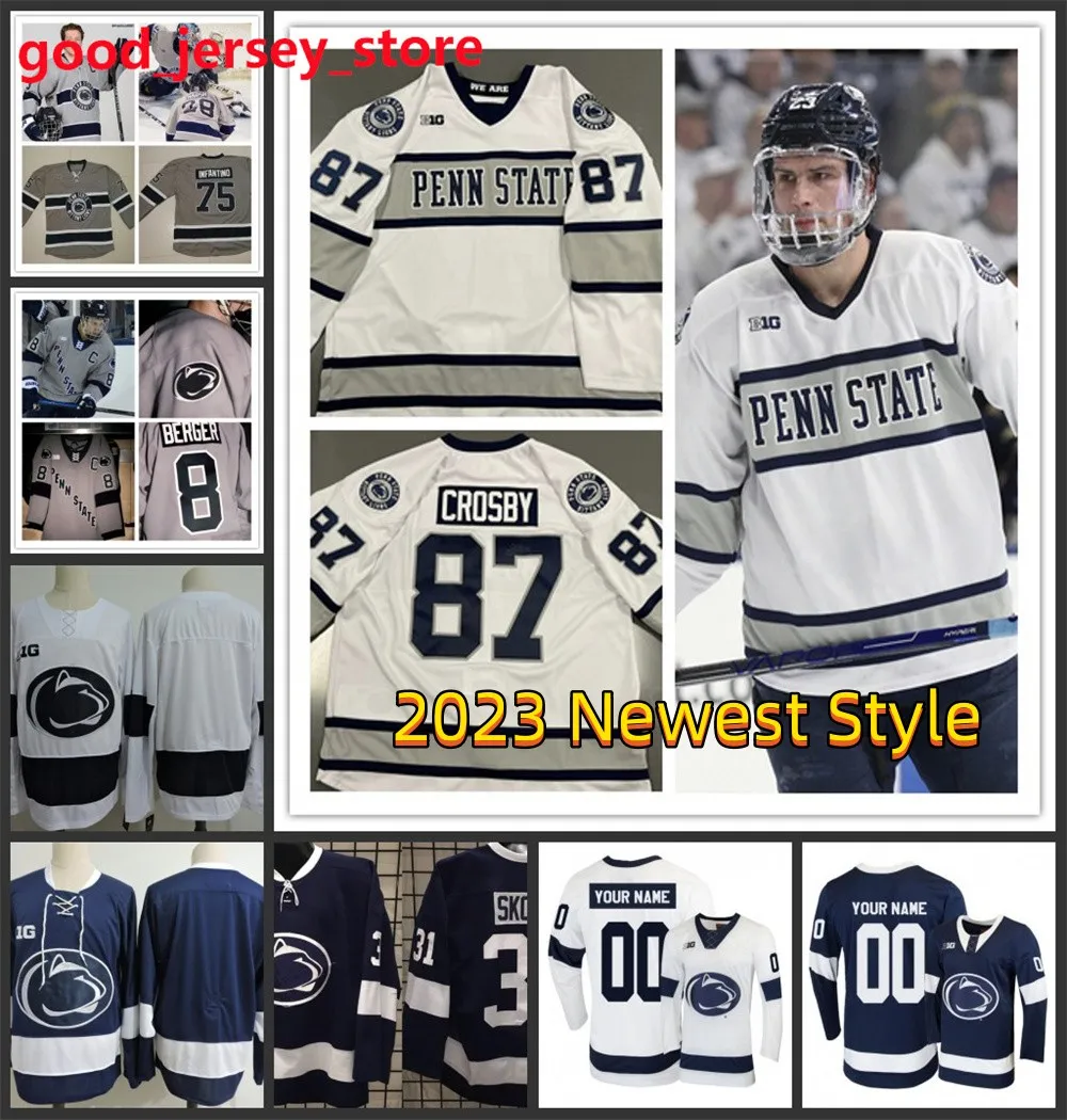 Tyler Paquette Jarod Crespo Penn State Hockey Jersey Dylan Gratton Ashton Calder Doug Dorr Jr. Liam Souliere Noah Grannan Penn State Nittany Lions Maglie personalizzate